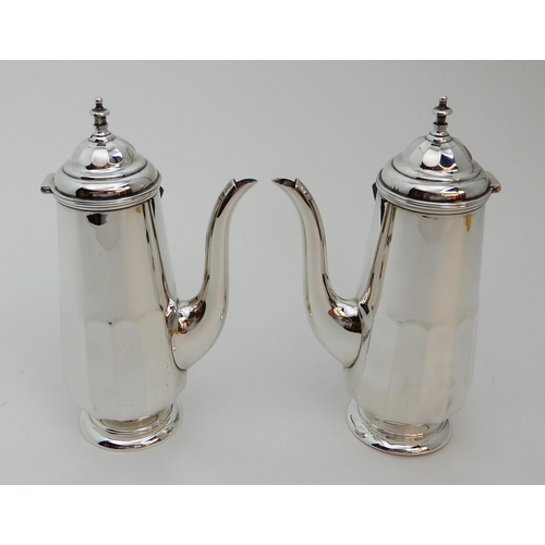 120 - A TWO PIECE SILVER CAFE AU LAIT SET