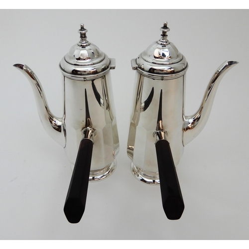 120 - A TWO PIECE SILVER CAFE AU LAIT SET