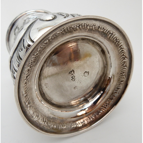 123 - A GEORGE II SILVER TANKARD