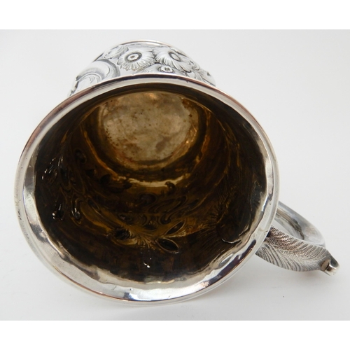 123 - A GEORGE II SILVER TANKARD