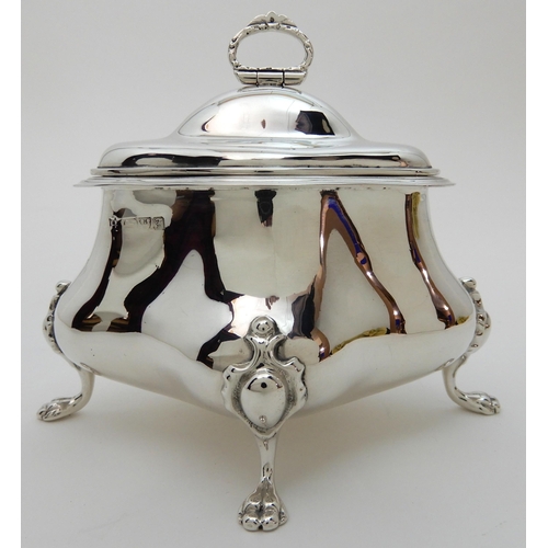 134 - A SILVER TEA CADDY