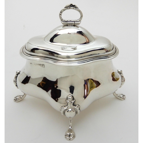 134 - A SILVER TEA CADDY