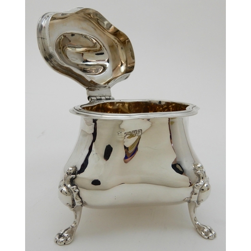 134 - A SILVER TEA CADDY