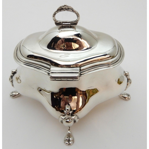 134 - A SILVER TEA CADDY