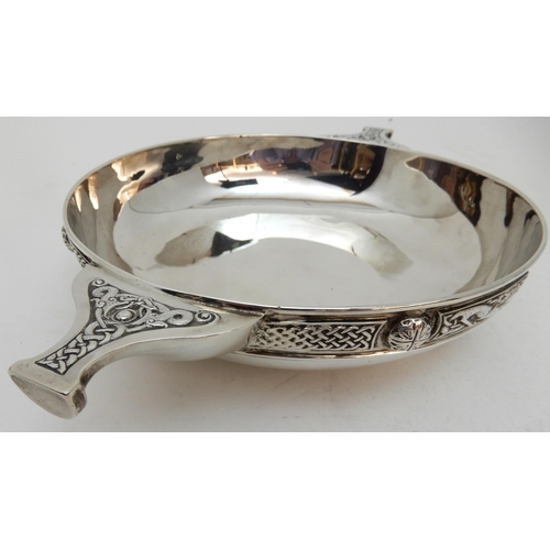 144 - A LARGE SILVER QUAICH