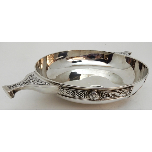 144 - A LARGE SILVER QUAICH