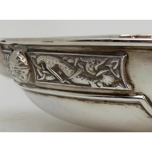 144 - A LARGE SILVER QUAICH