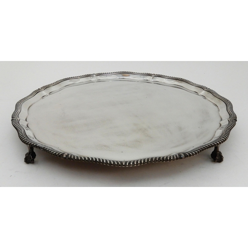 147 - A LARGE SILVER SALVER