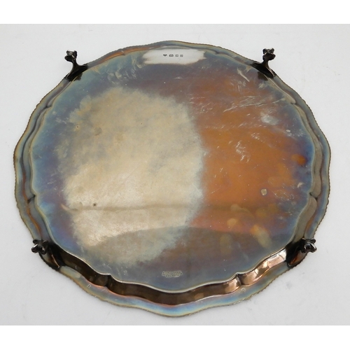 147 - A LARGE SILVER SALVER