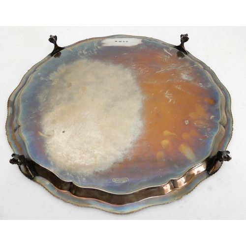 147 - A LARGE SILVER SALVER