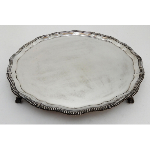 147 - A LARGE SILVER SALVER