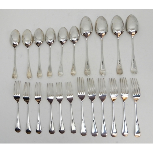 150 - A CASED SET OF SILVER CUTLERY