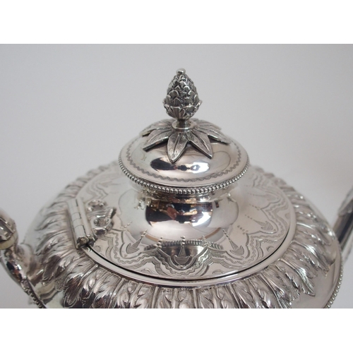 152 - A FOUR PIECE SILVER TEA SERVICE