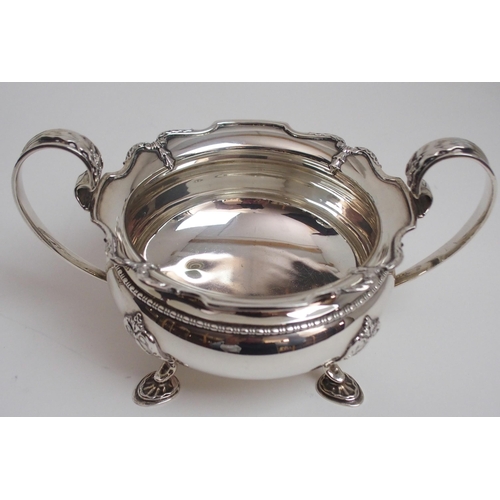 157 - A FOUR PIECE SILVER TEA SERVICE