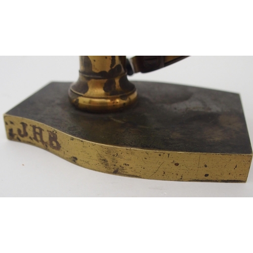 238 - A LATE 19TH CENTURY FRENCH LACQUERED BRASS MONOCULAR MICROSCOPE