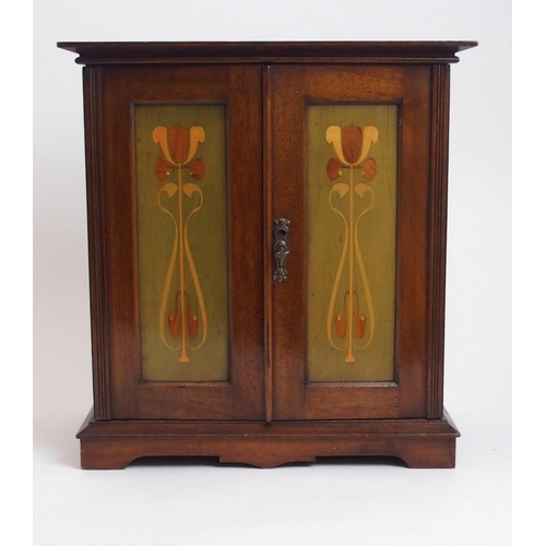 244 - A MAHOGANY ART NOUVEAU SMOKER CABINET