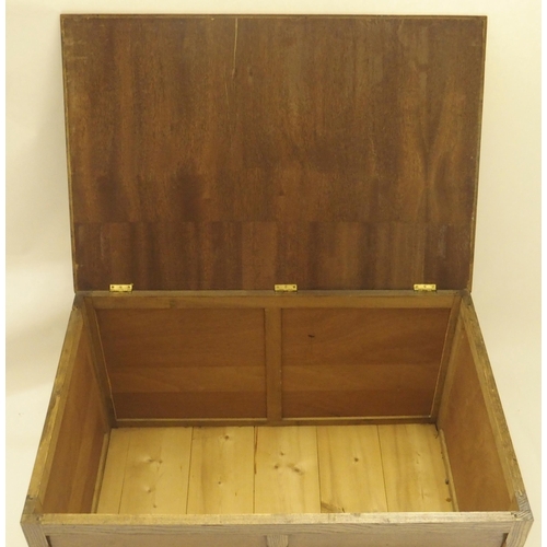 406 - AN OAK BLANKET CHEST