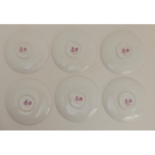 413 - A SET OF ROYAL WORCESTER DEMITASSE CUPS AND SAUCERS