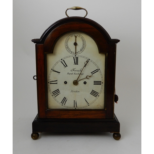 422 - A MID 19TH CENTURY MAHOGANY BRACKET CLOCK