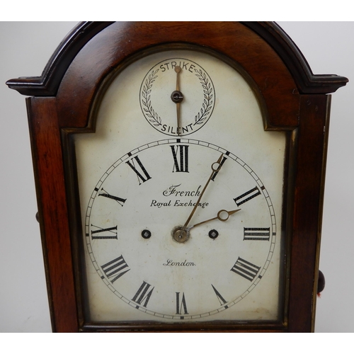 422 - A MID 19TH CENTURY MAHOGANY BRACKET CLOCK