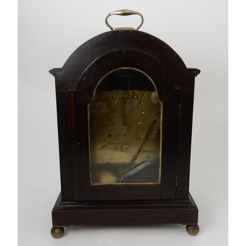 422 - A MID 19TH CENTURY MAHOGANY BRACKET CLOCK