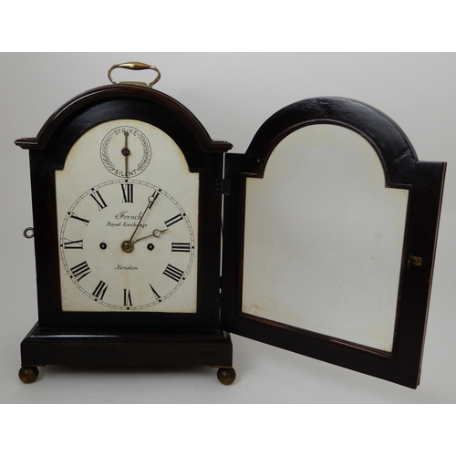 422 - A MID 19TH CENTURY MAHOGANY BRACKET CLOCK