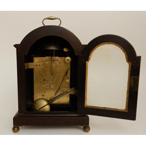 422 - A MID 19TH CENTURY MAHOGANY BRACKET CLOCK