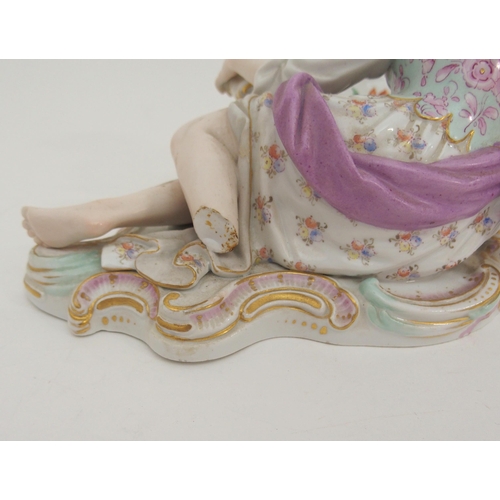 424 - A PAIR OF LATE 19TH CENTURY MEISSEN FIGURAL SALTS