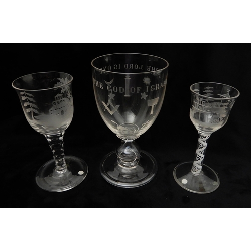 433 - A GROUP OF THREE GLASSES