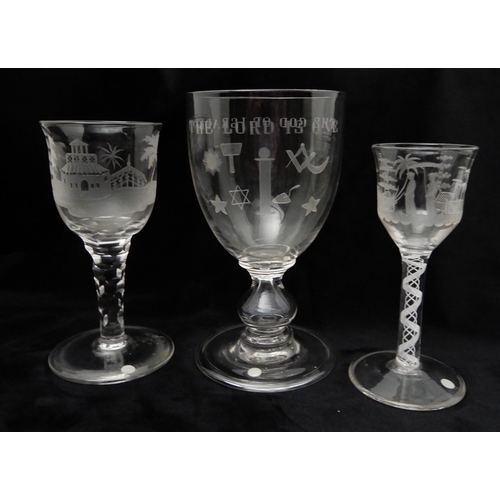 433 - A GROUP OF THREE GLASSES