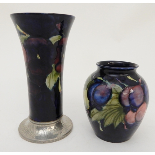 439 - WILLIAM MOORCROFT FOR LIBERTY TUDRIC MOUNTED PANSY VASE