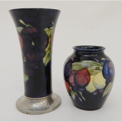 439 - WILLIAM MOORCROFT FOR LIBERTY TUDRIC MOUNTED PANSY VASE