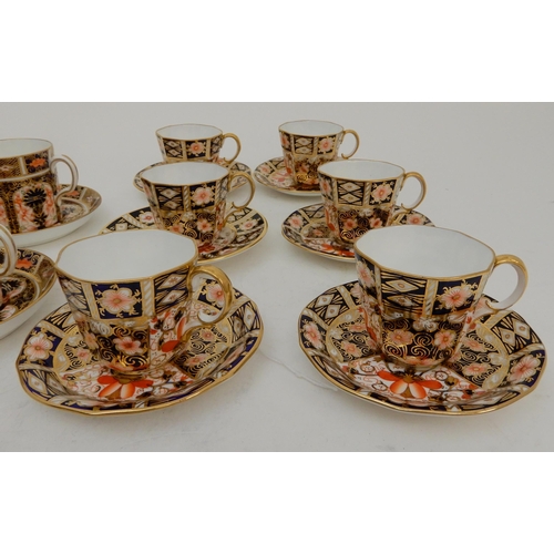 442 - SIX ROYAL CROWN DERBY COFFEE CANS AND SAUCERS