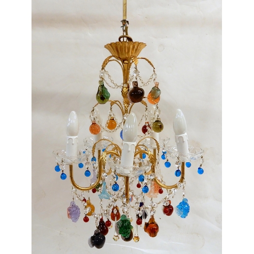 447 - A MURANO GLASS CHANDELIER