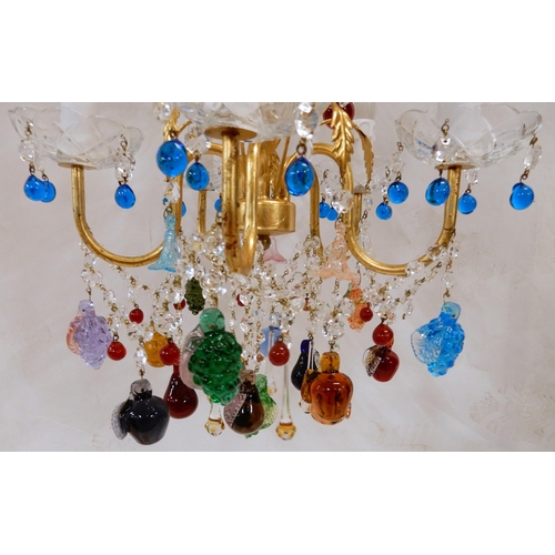 447 - A MURANO GLASS CHANDELIER