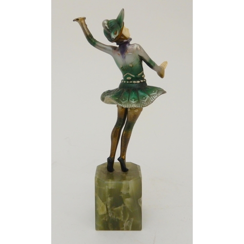 452 - AN ART DECO COLD PAINTED FIGURE OF A DANCER