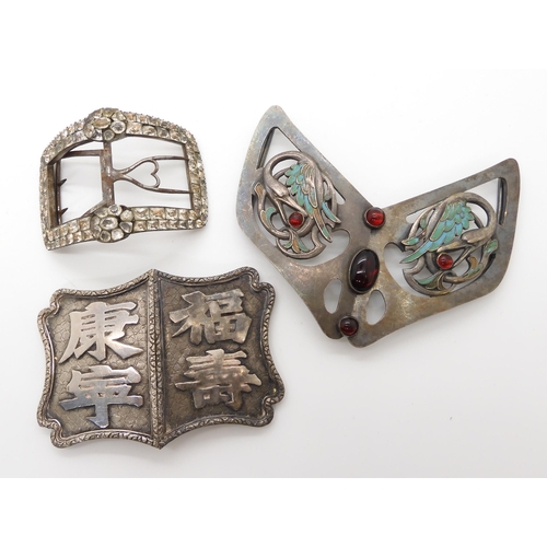 548 - THREE VINTAGE BUCKLES