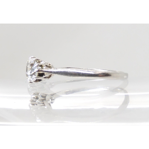 608 - AN OLD CUT THREE STONE DIAMOND RING