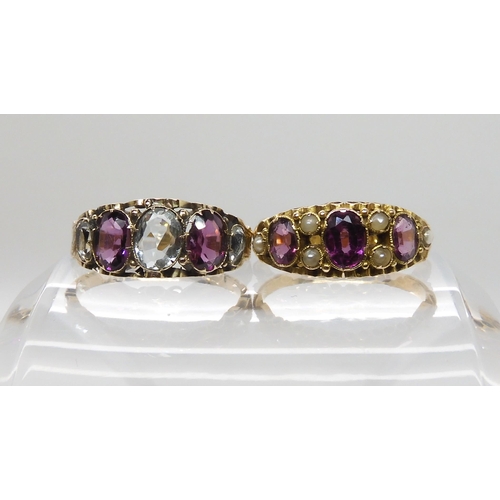 611 - TWO VICTORIAN GEM SET RINGS