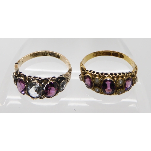 611 - TWO VICTORIAN GEM SET RINGS