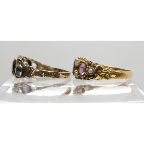 611 - TWO VICTORIAN GEM SET RINGS