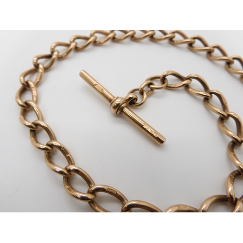 621 - A 9CT ROSE GOLD FOB CHAIN