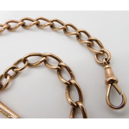 621 - A 9CT ROSE GOLD FOB CHAIN