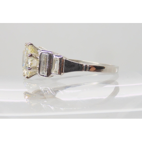 647 - A PLATINUM SUBSTANTIAL DIAMOND RING