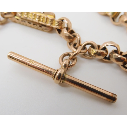 655 - A 9CT GOLD FANCY FOB CHAIN