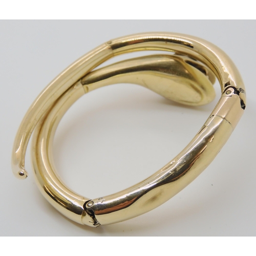 661 - A YELLOW METAL VICTORIAN ARTICULATED SNAKE BANGLE