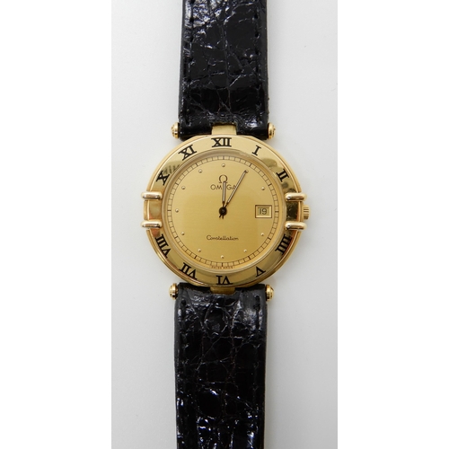 691 - AN 18CT GOLD OMEGA CONSTELLATION WRISTWATCH