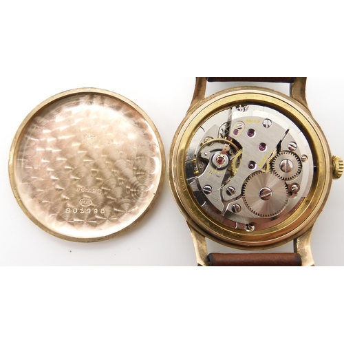 698 - A GENTS 9CT GOLD BAUME WATCH HEAD