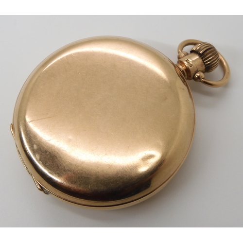 714 - A 9CT GOLD FULL HUNTER POCKET WATCH