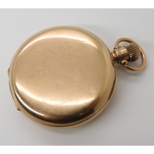 714 - A 9CT GOLD FULL HUNTER POCKET WATCH